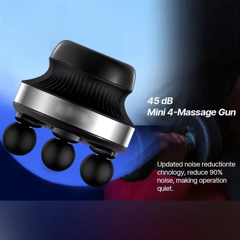 4-Head Electric Muscle Massager – High-Frequency Fascia Gun
